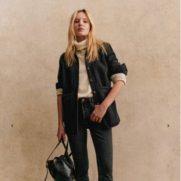 SOLD // Sézane NWT Will Jacket in Washed Black Size L - Picture 2 of 6